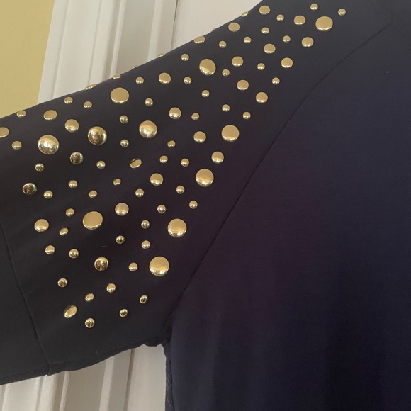 Navy Michael Kors top with gold detail large - Picture 3 of 4